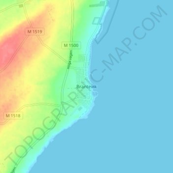 Brantevik topographic map, elevation, terrain