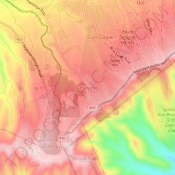 Amuyong topographic map, elevation, terrain