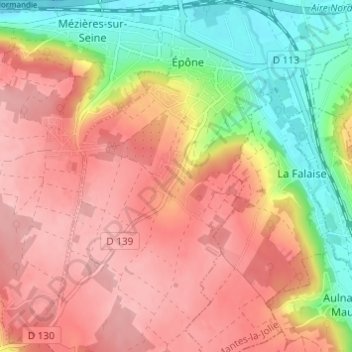 Velannes topographic map, elevation, terrain
