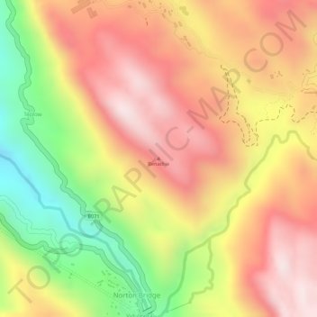 Benachie topographic map, elevation, terrain