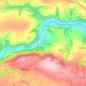 Cambercourt topographic map, elevation, terrain