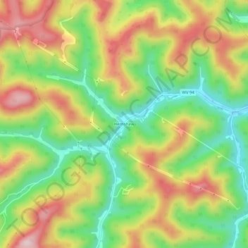 Hernshaw topographic map, elevation, terrain