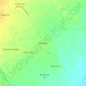 Obispos topographic map, elevation, terrain