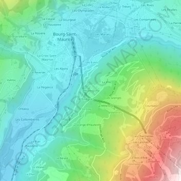 Montrigon topographic map, elevation, terrain