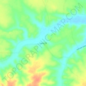 Santa Fé topographic map, elevation, terrain