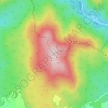 Даха topographic map, elevation, terrain