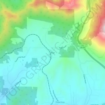 Hugo topographic map, elevation, terrain