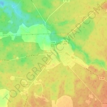 Au Tuc topographic map, elevation, terrain