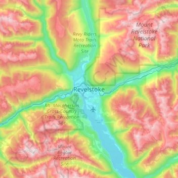 Revelstoke topographic map, elevation, terrain