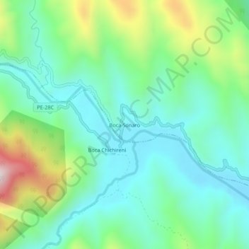Boca Sonaro topographic map, elevation, terrain