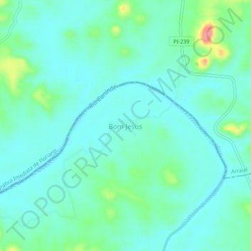 Bom Jesus topographic map, elevation, terrain