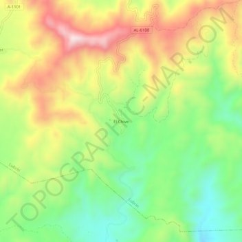 El Chive topographic map, elevation, terrain