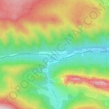 Lavagnac topographic map, elevation, terrain