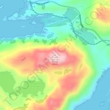 Cruach Doir' an Raoigh topographic map, elevation, terrain
