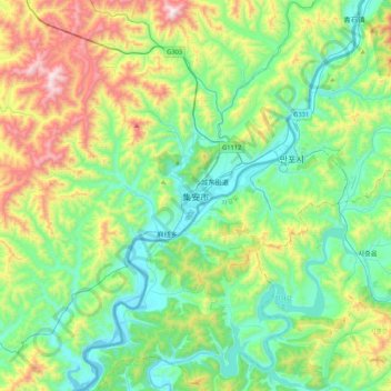 集安市 topographic map, elevation, terrain