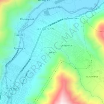 Jancao topographic map, elevation, terrain