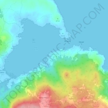 Klimno topographic map, elevation, terrain