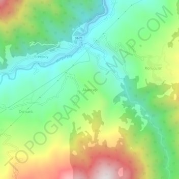 Akantaş topographic map, elevation, terrain