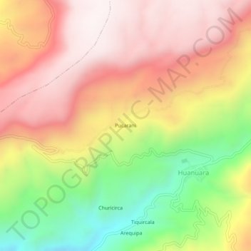Pucarani topographic map, elevation, terrain