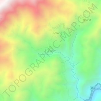 Buscalan topographic map, elevation, terrain