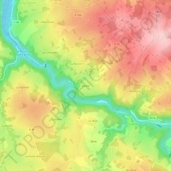 Jupille topographic map, elevation, terrain