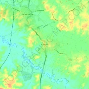 Kihikihi topographic map, elevation, terrain