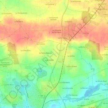 Les Layes topographic map, elevation, terrain