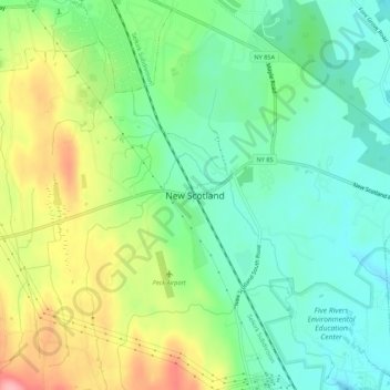 New Scotland topographic map, elevation, terrain