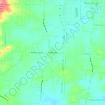 Vimy Ridge topographic map, elevation, terrain