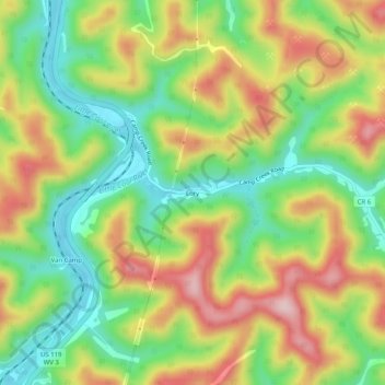 Lory topographic map, elevation, terrain