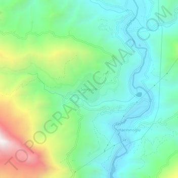 Sarıgüzel topographic map, elevation, terrain