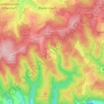 Ommeroth topographic map, elevation, terrain