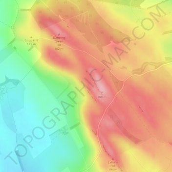 Ravn's Crag topographic map, elevation, terrain