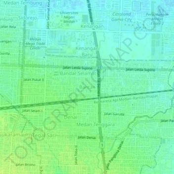 Bantan topographic map, elevation, terrain