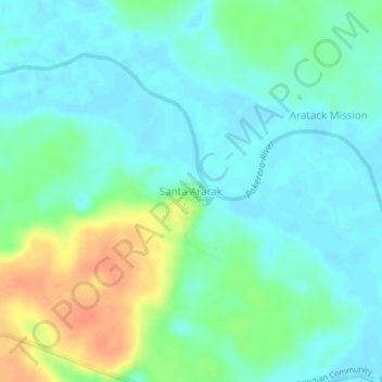Santa Mission topographic map, elevation, terrain