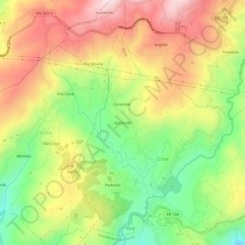 Gosende topographic map, elevation, terrain