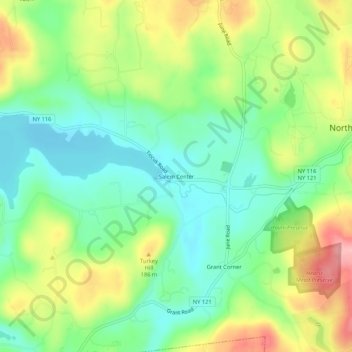 Salem Center topographic map, elevation, terrain