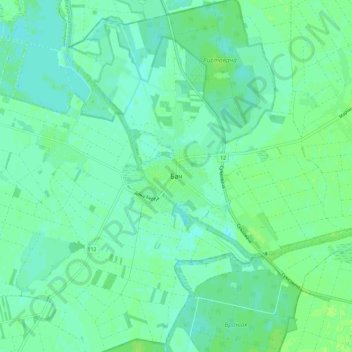 Bač topographic map, elevation, terrain