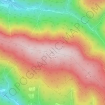 Slavíč topographic map, elevation, terrain