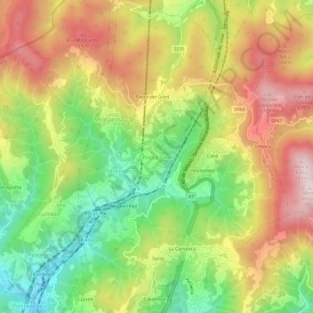 Chiesa Giovi topographic map, elevation, terrain