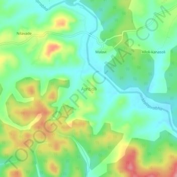 Amboli topographic map, elevation, terrain
