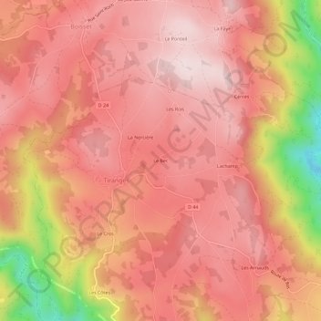 Le Bec topographic map, elevation, terrain