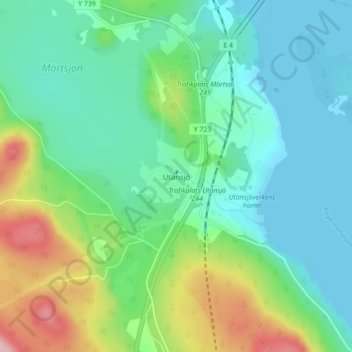 Utansjö topographic map, elevation, terrain