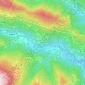 Friddia topographic map, elevation, terrain