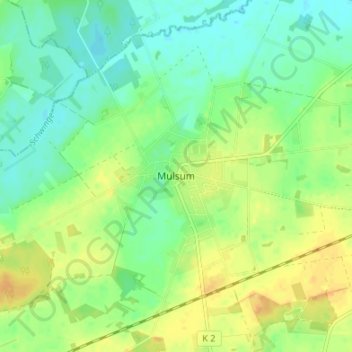 Mulsum topographic map, elevation, terrain
