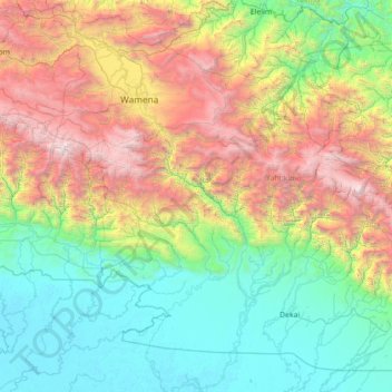 Distrik Hogio topographic map, elevation, terrain