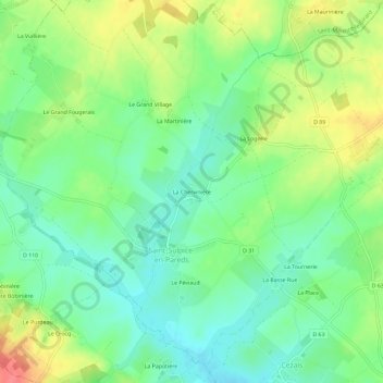 La Chervinière topographic map, elevation, terrain