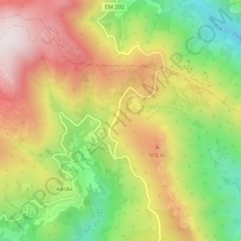 Fojo do Lobo de Adrão topographic map, elevation, terrain