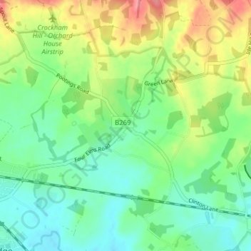 Four Elms topographic map, elevation, terrain