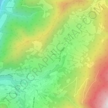 L'Adret topographic map, elevation, terrain
